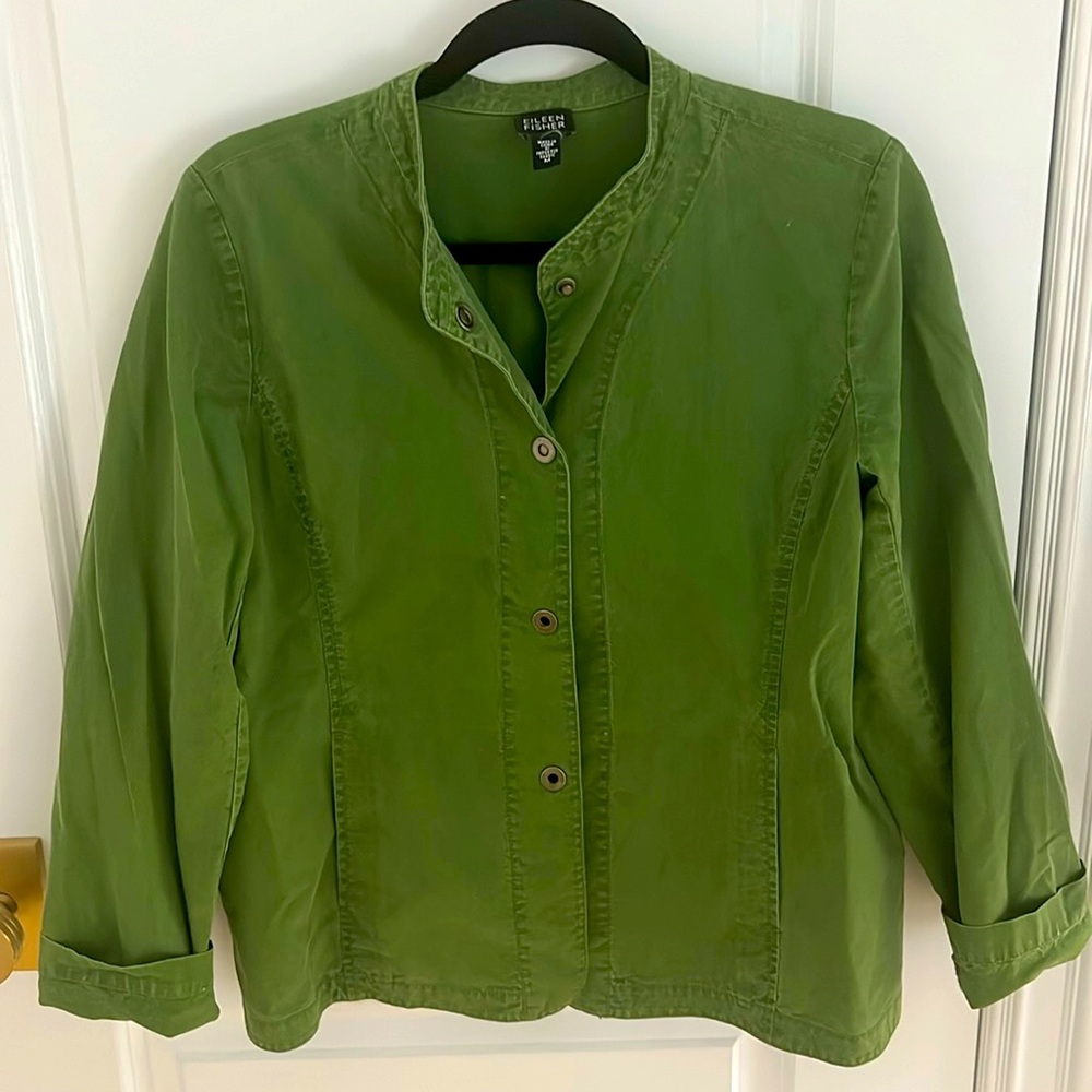 Eileen Fisher | Green Cotton Jacket | Sz M